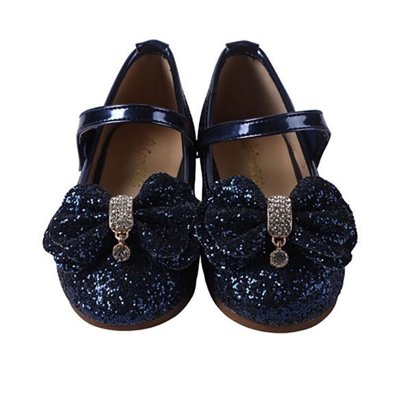 ContiKids Other - Girls Mary Jane Glitter Ballerina Flat Navy Shoes